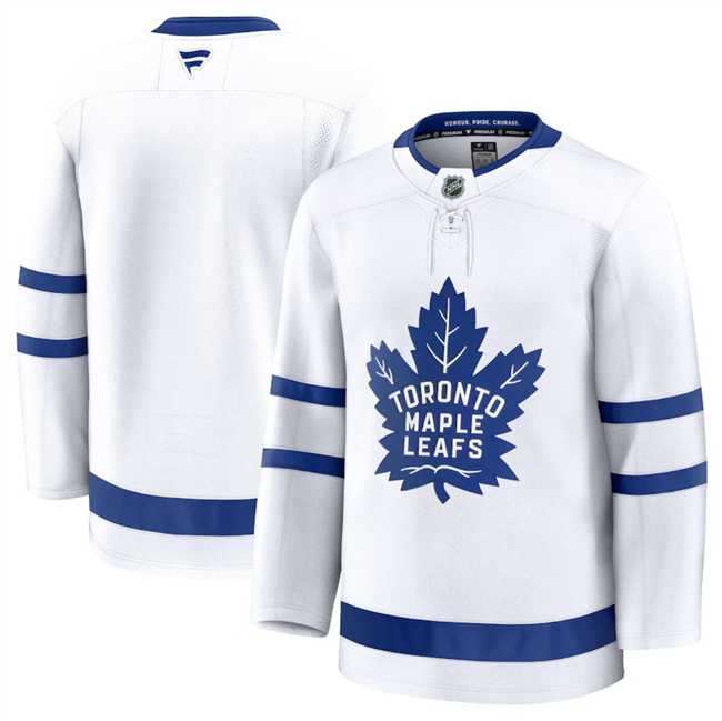 Men%27s Toronto Maple Leafs Custom White 2024-25 Away Stitched Hockey Jersey->customized nhl jersey->Custom Jersey
